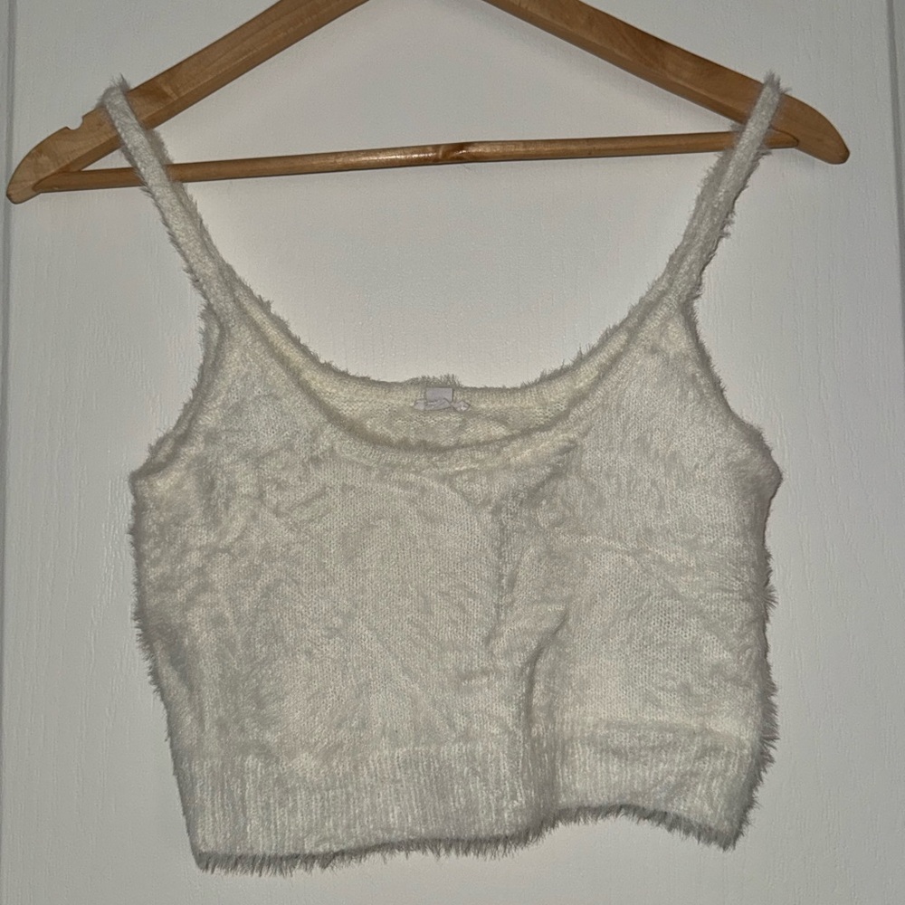 Garage Cream Sleeveless Crop Tank Top
